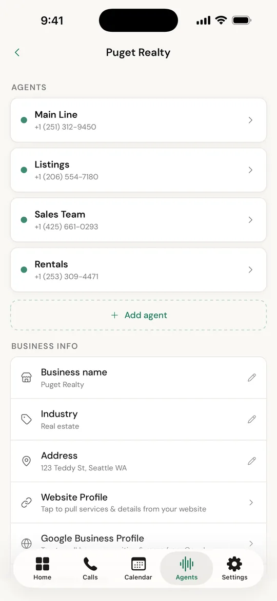 Multiple businesses and phone lines managed in one app